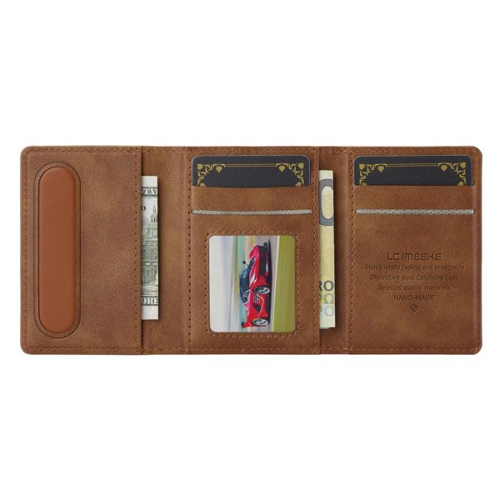 LC.imeeke - LC.IMEEKE Kickstand Fodral för telefon - PU Läder - Brun