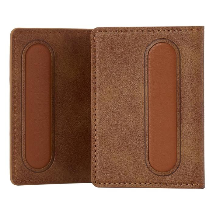 LC.imeeke - LC.IMEEKE Kickstand Fodral för telefon - PU Läder - Brun