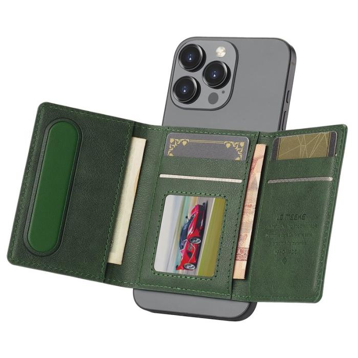 LC.imeeke - LC.IMEEKE Kickstand Fodral i PU Läder - RFID Skydd - Grön