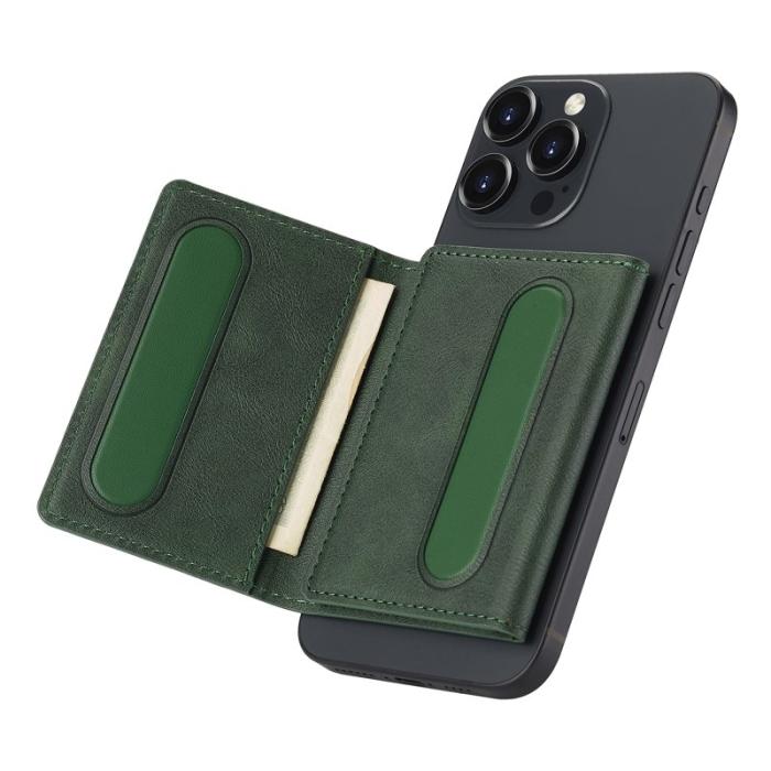 LC.imeeke - LC.IMEEKE Kickstand Fodral i PU Läder - RFID Skydd - Grön