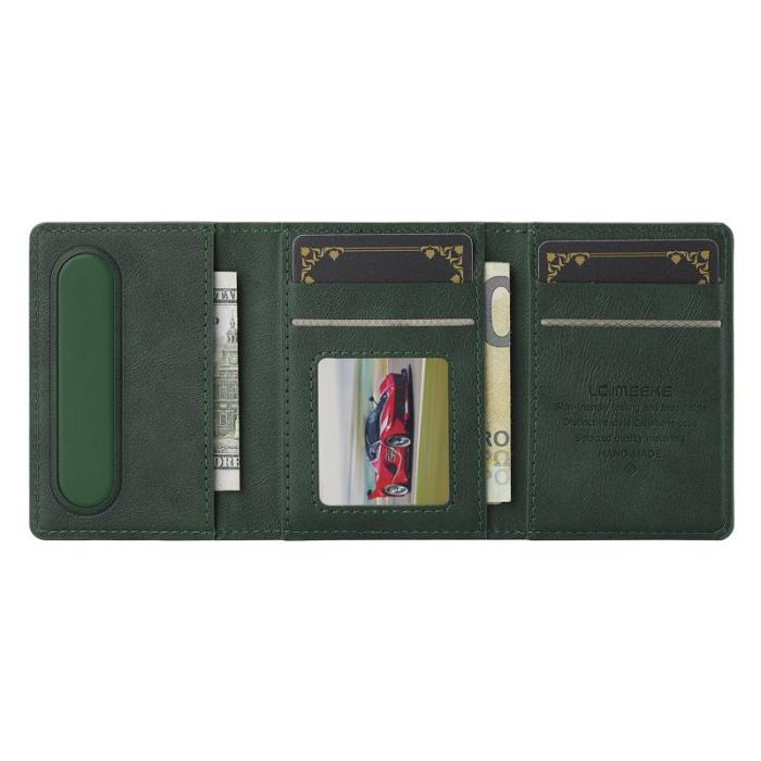 LC.imeeke - LC.IMEEKE Kickstand Fodral i PU Läder - RFID Skydd - Grön