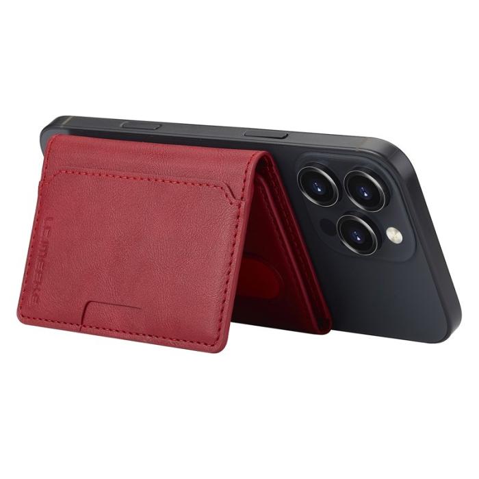 LC.imeeke - LC.IMEEKE Kickstand Fodral i PU Läder - RFID Skydd - Röd