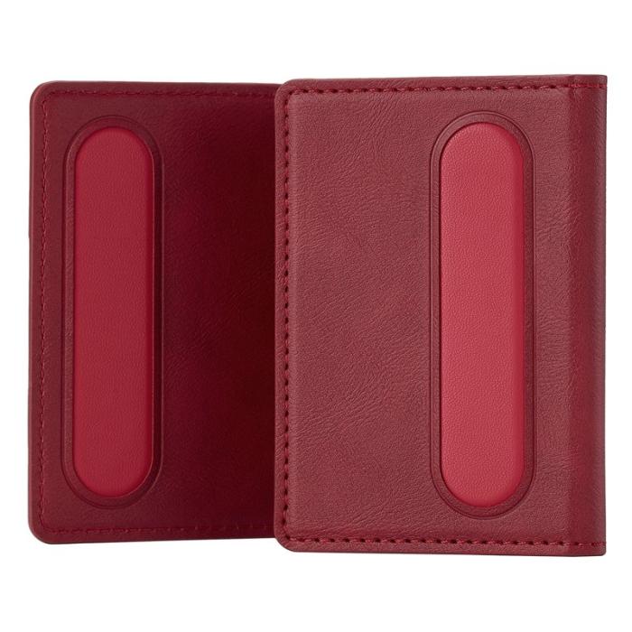 LC.imeeke - LC.IMEEKE Kickstand Fodral i PU Läder - RFID Skydd - Röd