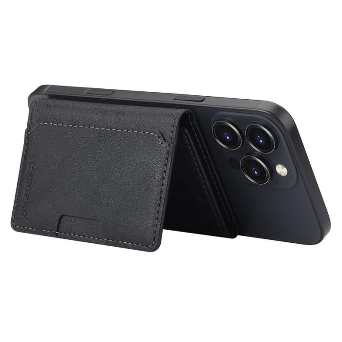 LC.imeeke - LC.IMEEKE Kickstand Fodral i PU Läder - RFID Skydd - Svart