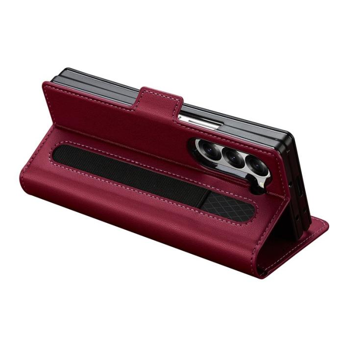 LC.imeeke - LC.IMEEKE L1 för Samsung Galaxy Z Fold6 Plånboksfodral Konstläder - Röd