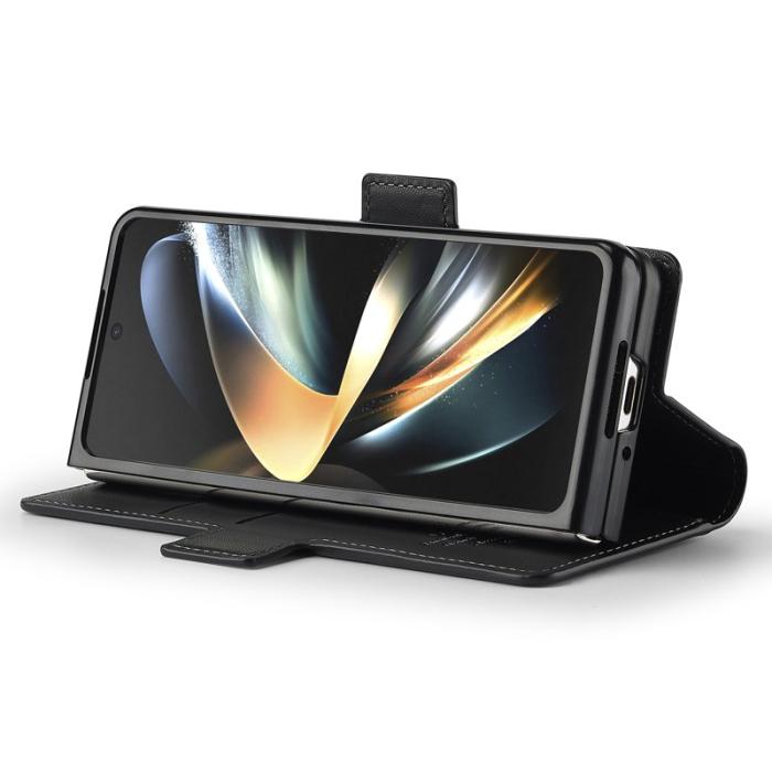 LC.imeeke - LC.IMEEKE L1 Fodral för Samsung Galaxy Z Fold4 5G - Svart PU Läder
