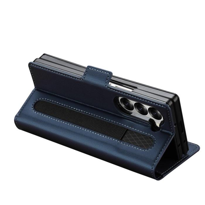 LC.imeeke - LC.IMEEKE L1 Fodral för Samsung Galaxy Z Fold5 PU Läder - Blå