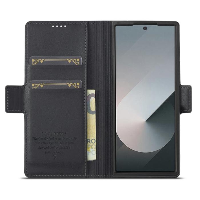 LC.imeeke - LC.IMEEKE L1 Fodral för Samsung Galaxy Z Fold5 PU Läder - Svart