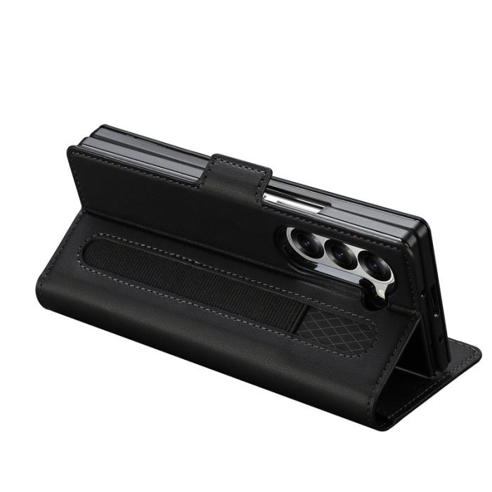 LC.imeeke - LC.IMEEKE L1 Fodral för Samsung Galaxy Z Fold5 PU Läder - Svart