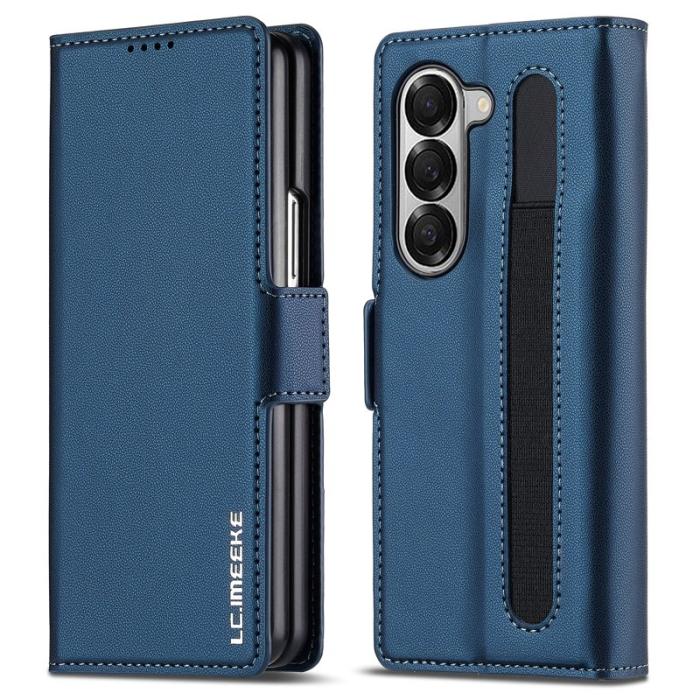 LC.imeeke - LC.IMEEKE L1 Samsung Galaxy Z Fold6 Plånboksfodral Konstläder - Blå