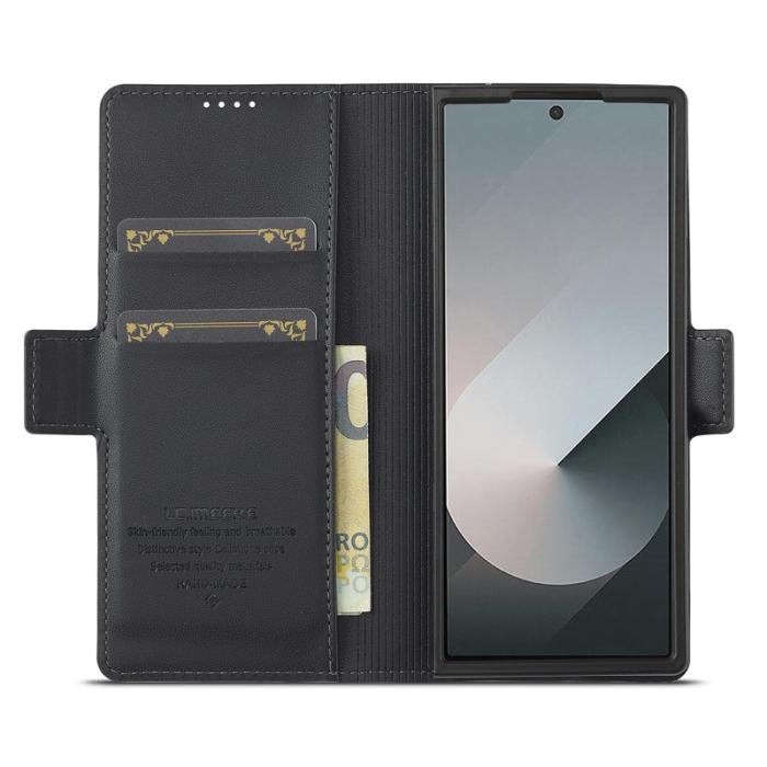 LC.imeeke - LC.IMEEKE L1 Samsung Galaxy Z Fold6 Plånboksfodral Konstläder - Svart
