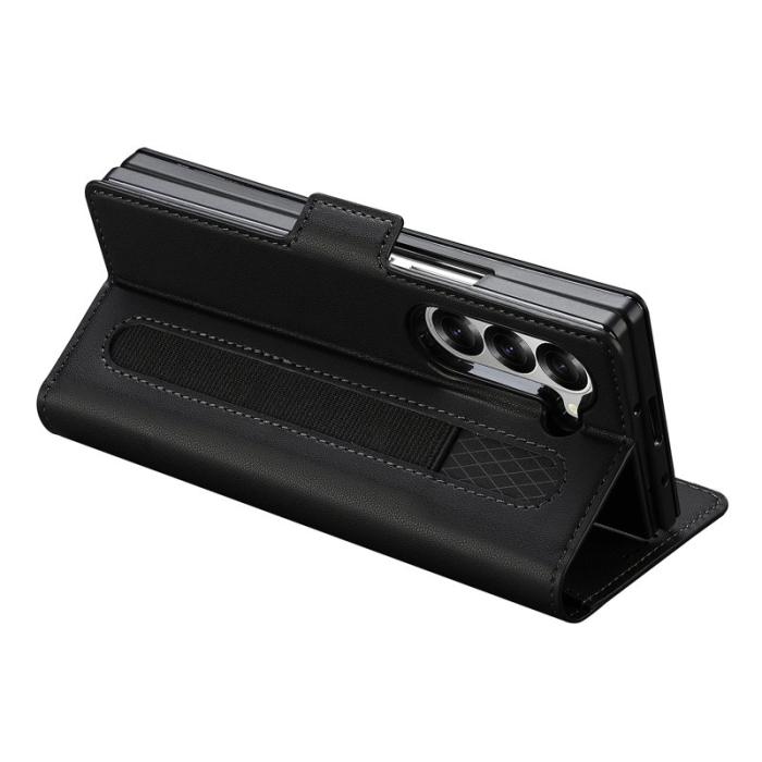 LC.imeeke - LC.IMEEKE L1 Samsung Galaxy Z Fold6 Plånboksfodral Konstläder - Svart