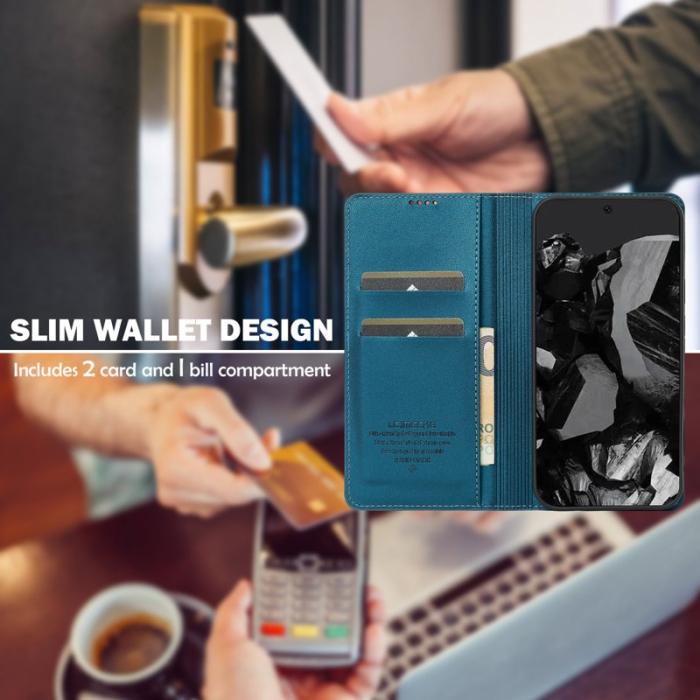 LC.imeeke - LC.IMEEKE L1 Series Google Pixel 10 Pro XL Fodral - PU Läder - Blå