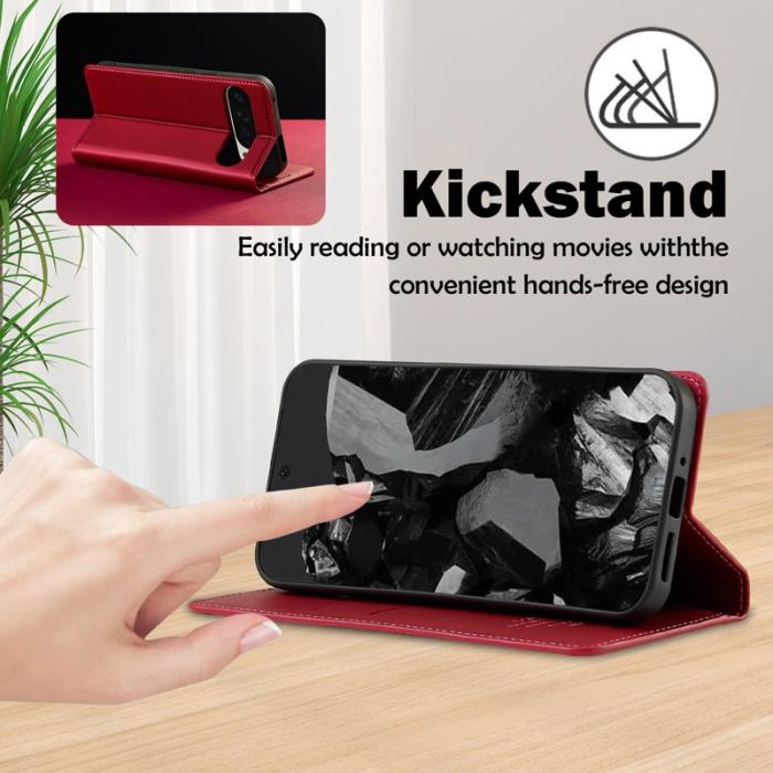 LC.imeeke - LC.IMEEKE L1 Series Google Pixel 10 Pro XL Fodral PU Läder - Röd