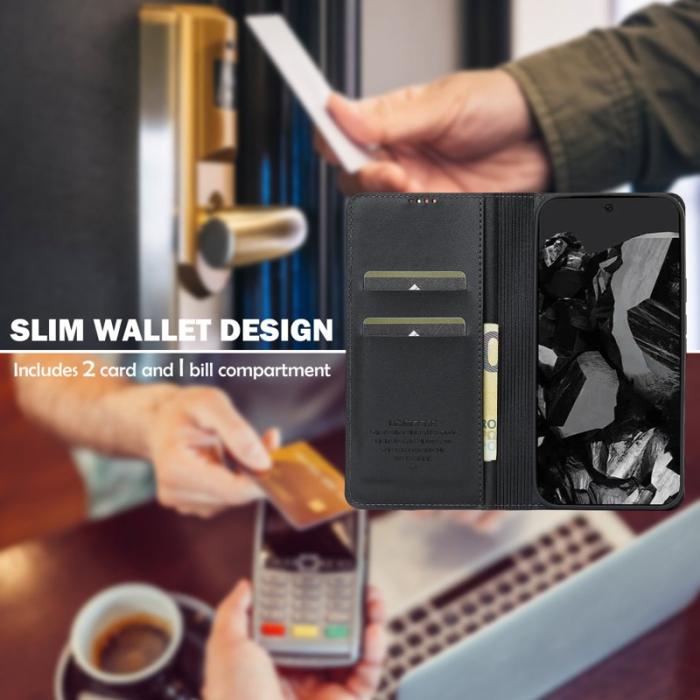 LC.imeeke - LC.IMEEKE L1 Series Google Pixel 10 Pro XL Fodral PU Läder - Svart