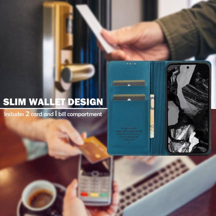 LC.imeeke - LC.IMEEKE L1 Series Google Pixel 8 Fodral PU Läder - Blå