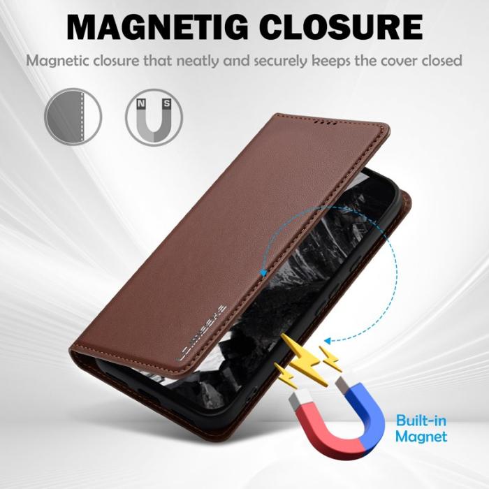 LC.imeeke - LC.IMEEKE L1 Series Google Pixel 8a Fodral PU Läder - Brun