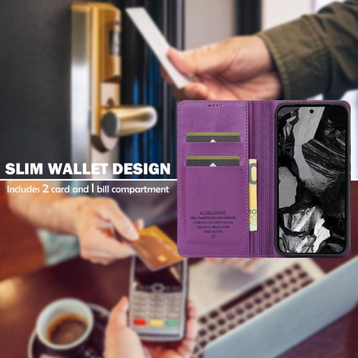 LC.imeeke - LC.IMEEKE L1 Series Google Pixel 8a Fodral PU Läder - Lila