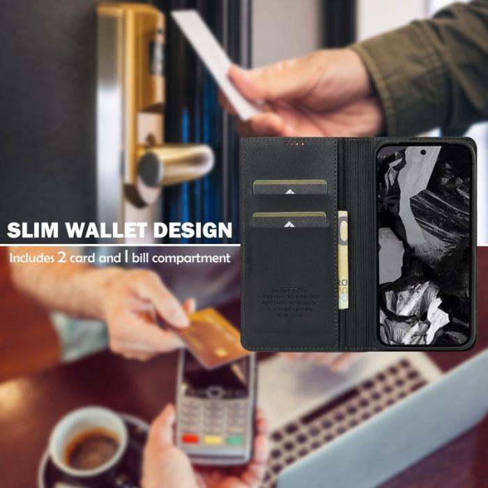 LC.imeeke - LC.IMEEKE L1 Series Google Pixel 8a Fodral PU Läder - Svart