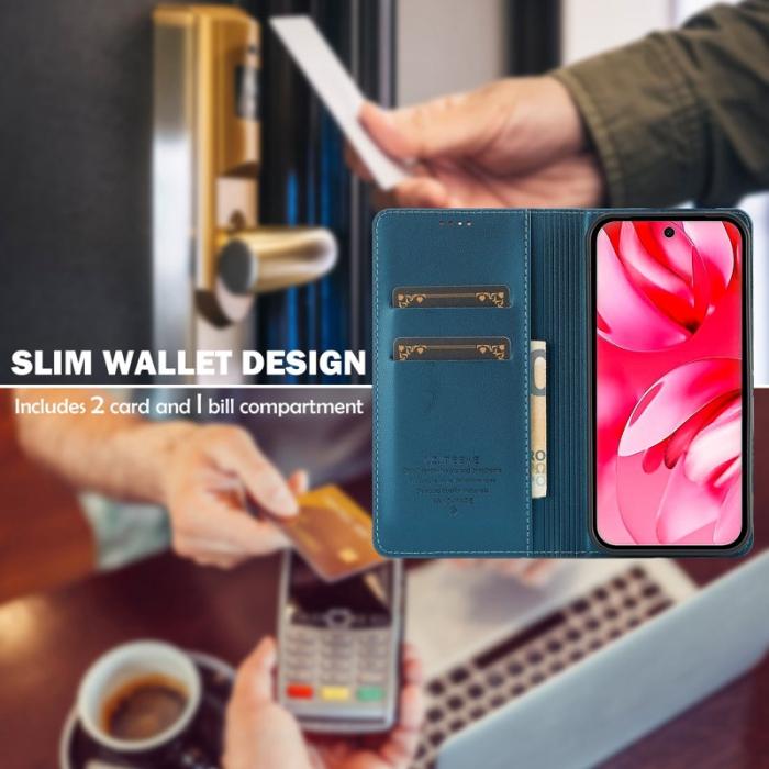 LC.imeeke - LC.IMEEKE L1 Series Google Pixel 9a Fodral PU Läder - Blå