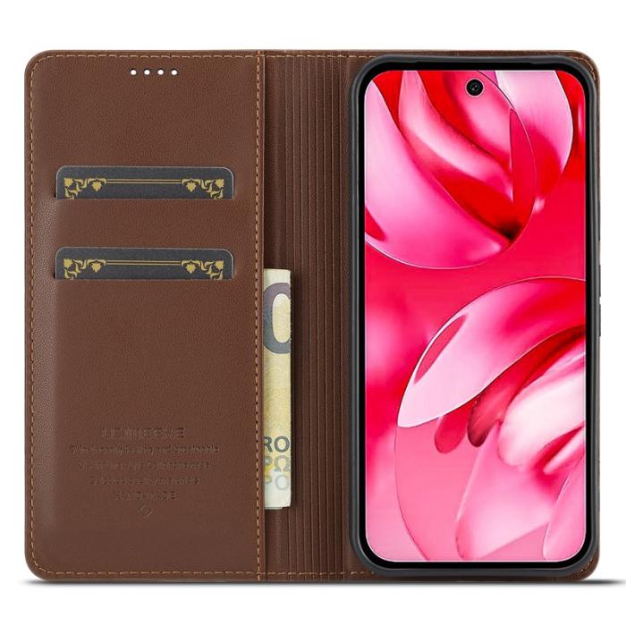 LC.imeeke - LC.IMEEKE L1 Series Google Pixel 9a Fodral PU Läder - Brun