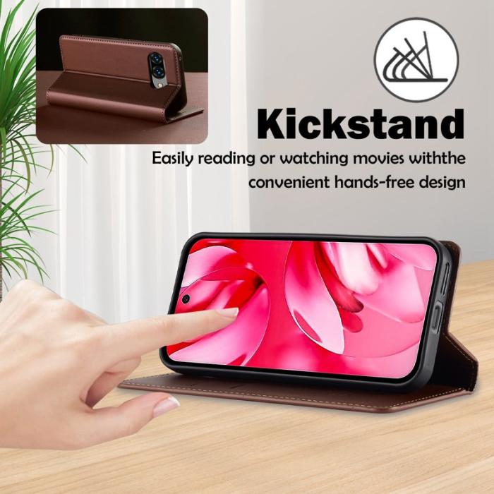 LC.imeeke - LC.IMEEKE L1 Series Google Pixel 9a Fodral PU Läder - Brun