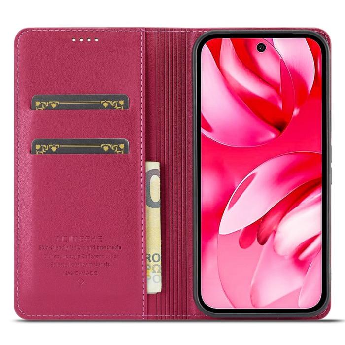 LC.imeeke - LC.IMEEKE L1 Series Google Pixel 9a Fodral PU Läder - Röd