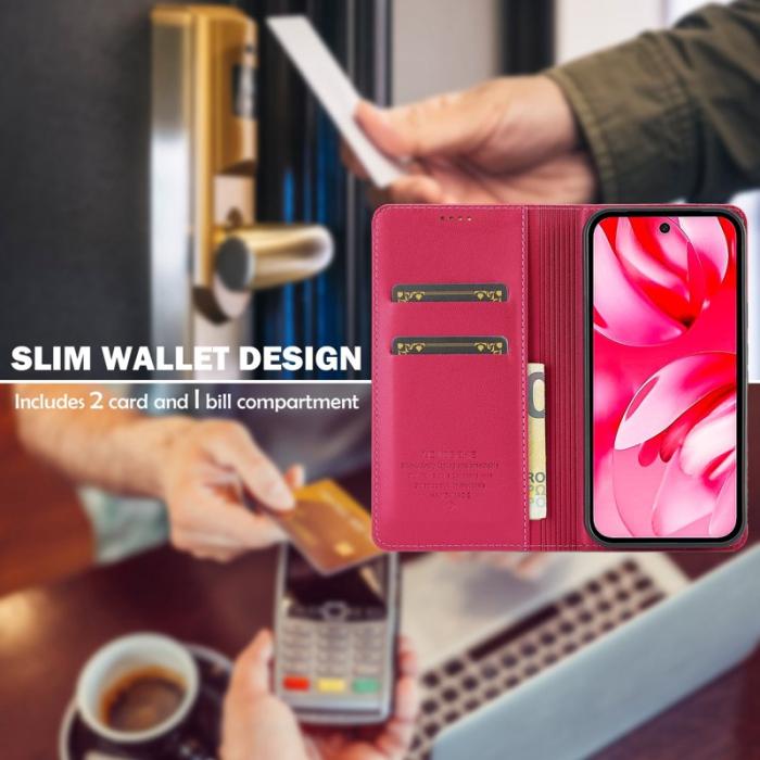 LC.imeeke - LC.IMEEKE L1 Series Google Pixel 9a Fodral PU Läder - Röd