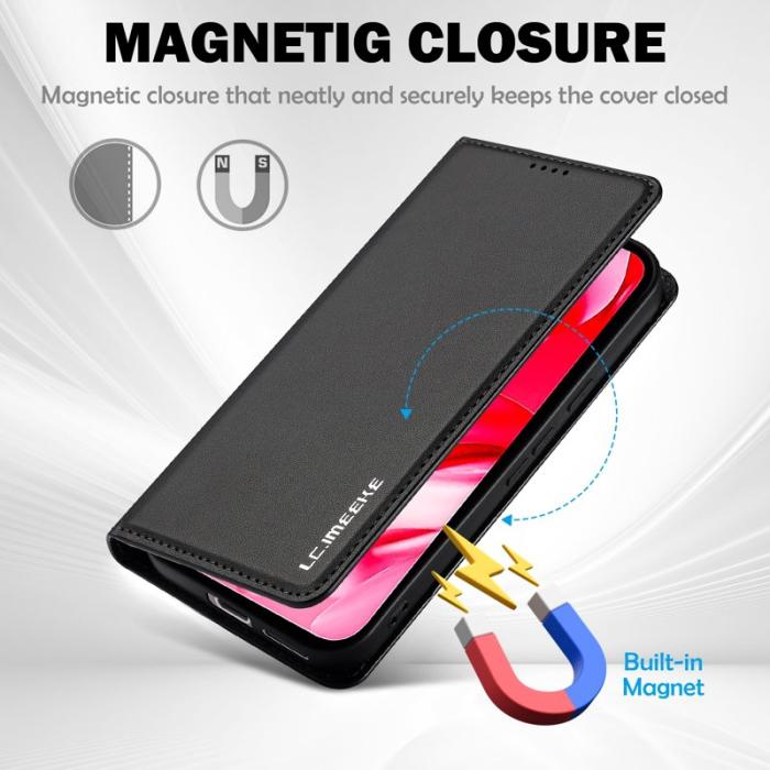 LC.imeeke - LC.IMEEKE L1 Series Google Pixel 9a Fodral PU Läder - Svart