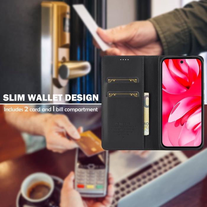 LC.imeeke - LC.IMEEKE L1 Series Google Pixel 9a Fodral PU Läder - Svart