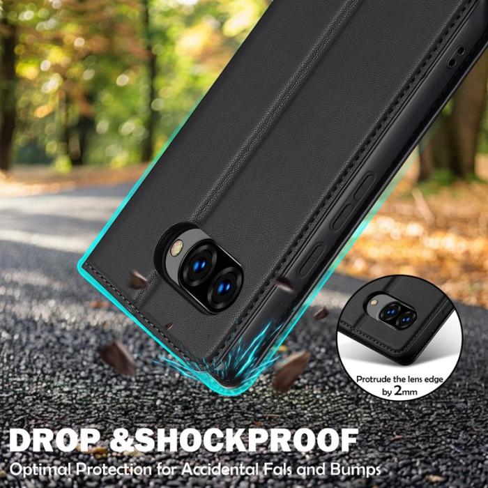 LC.imeeke - LC.IMEEKE L1 Series Google Pixel 9a Fodral PU Läder - Svart