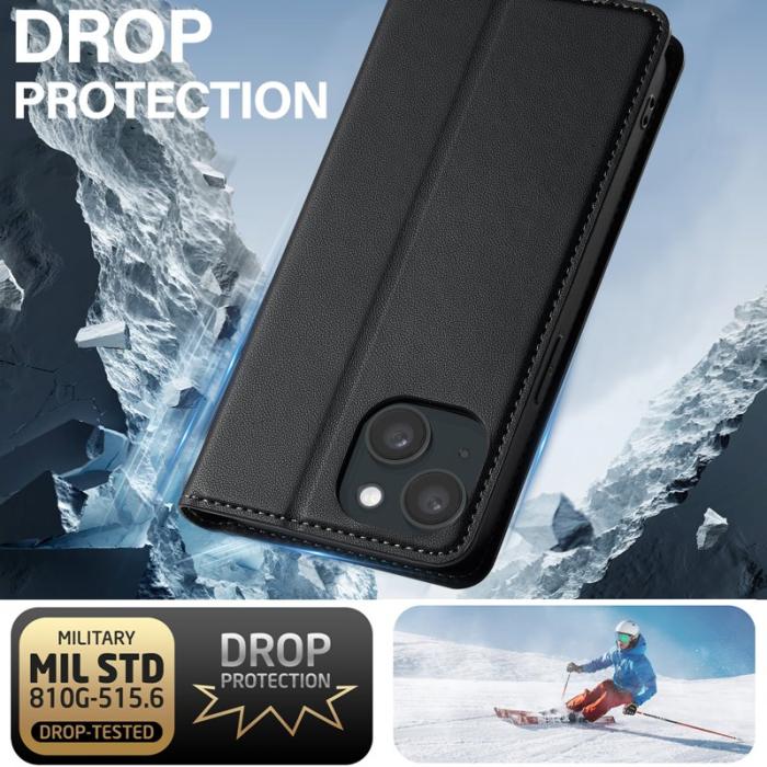 LC.imeeke - LC.IMEEKE L1 Series iPhone 14/13 Fodral PU Läder - Svart