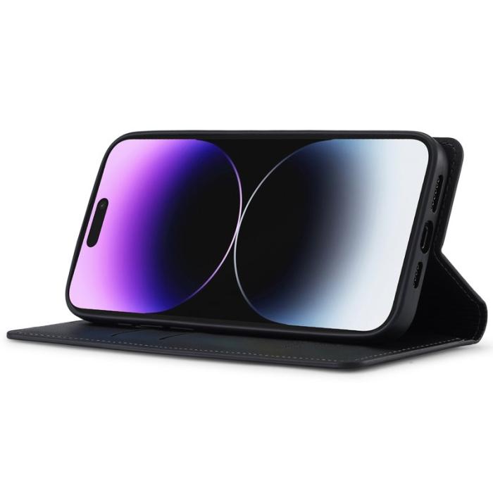 LC.imeeke - LC.IMEEKE L1 Series iPhone 14 Pro Max Fodral PU Läder - Svart