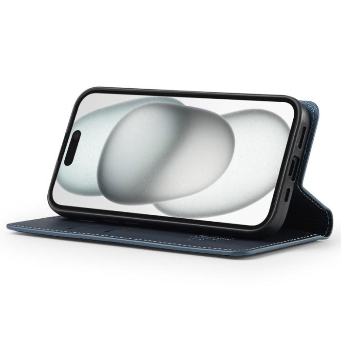 LC.imeeke - LC.IMEEKE L1 Series iPhone 15 Plus Fodral PU Läder - Blå