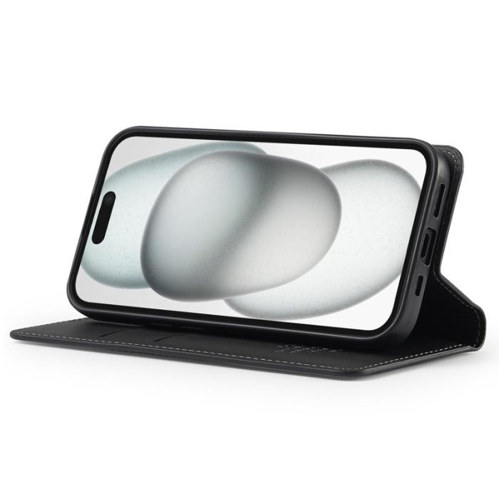 LC.imeeke - LC.IMEEKE L1 Series iPhone 15 Plus Fodral PU Läder - Svart