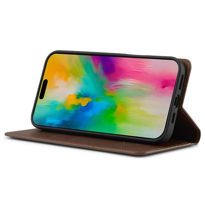 LC.imeeke - LC.IMEEKE L1 Series iPhone 16 Plus Fodral PU Läder - Brun