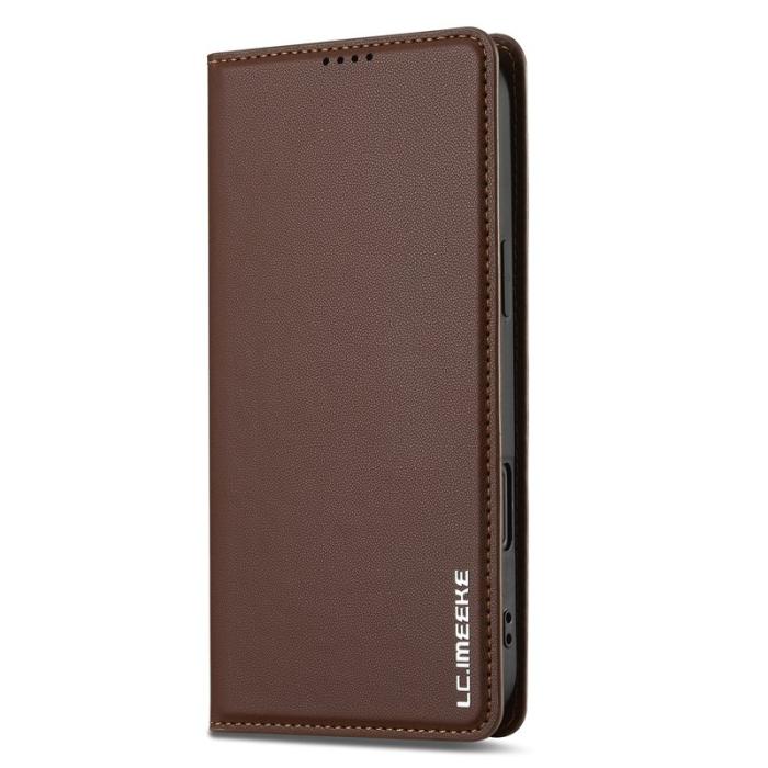 LC.imeeke - LC.IMEEKE L1 Series iPhone 16 Plus Fodral PU Läder - Brun