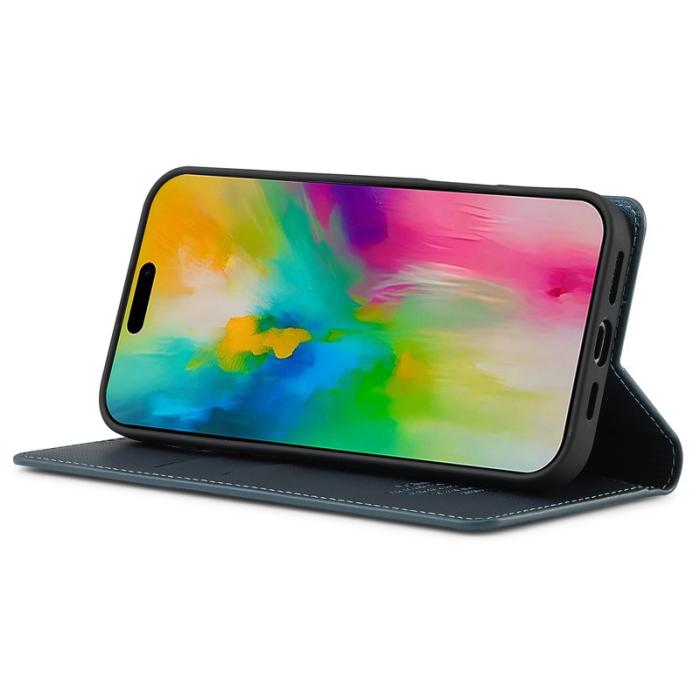 LC.imeeke - LC.IMEEKE L1 Series iPhone 16 Pro Fodral PU Läder - Blå