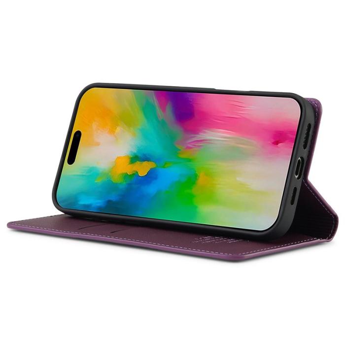 LC.imeeke - LC.IMEEKE L1 Series iPhone 16 Pro Fodral PU Läder - Lila