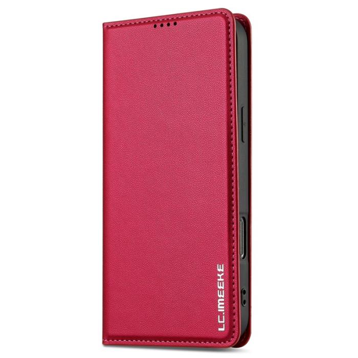LC.imeeke - LC.IMEEKE L1 Series iPhone 16 Pro Fodral PU Läder - Röd