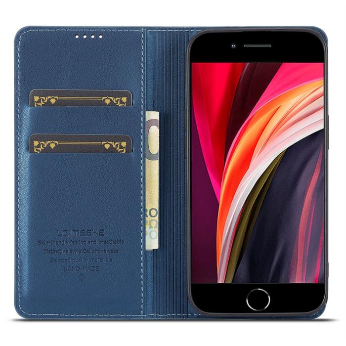 LC.imeeke - LC.IMEEKE L1 Series iPhone 16e Fodral PU Läder - Blå