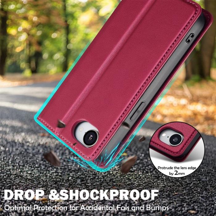 LC.imeeke - LC.IMEEKE L1 Series iPhone 16e Fodral PU Läder - Röd