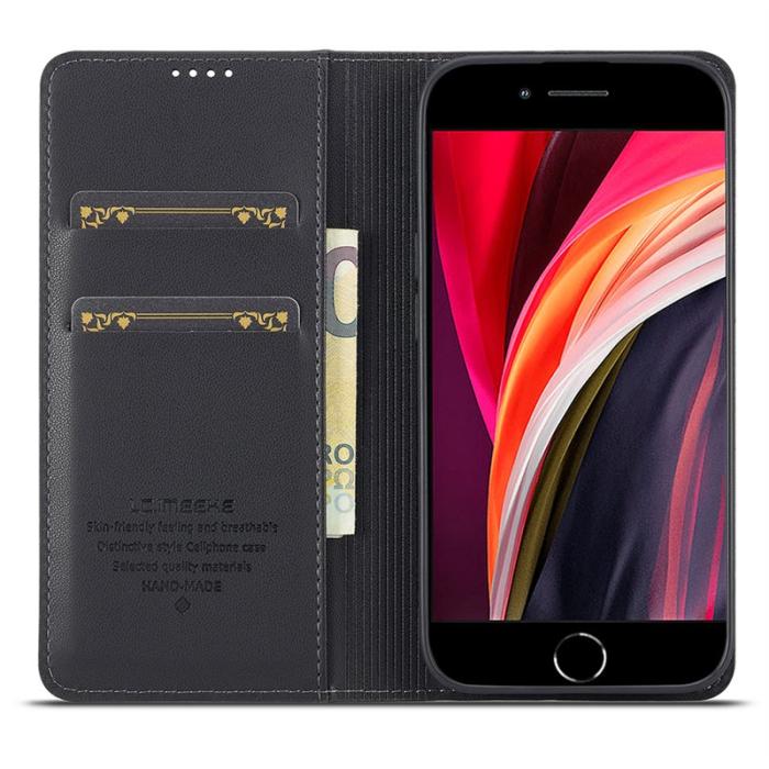 LC.imeeke - LC.IMEEKE L1 Series iPhone 16e Fodral PU Läder - Svart