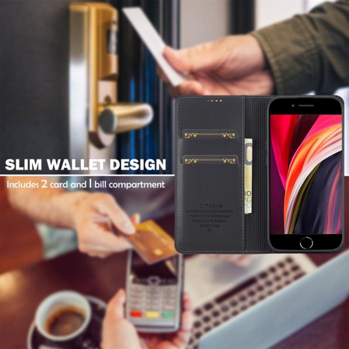 LC.imeeke - LC.IMEEKE L1 Series iPhone 16e Fodral PU Läder - Svart