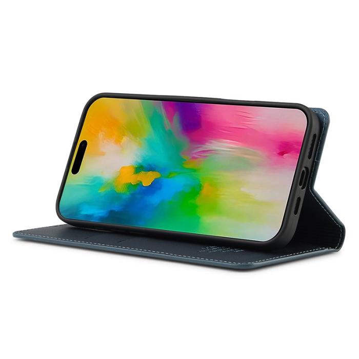 LC.imeeke - LC.IMEEKE L1 Series iPhone 17 Fodral PU Läder - Blå