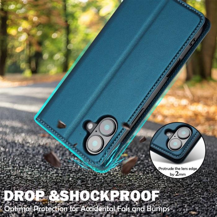 LC.imeeke - LC.IMEEKE L1 Series iPhone 17 Fodral PU Läder - Blå