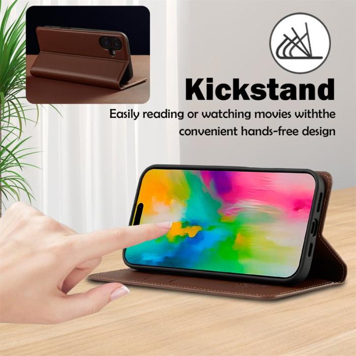 LC.imeeke - LC.IMEEKE L1 Series iPhone 17 Fodral PU Läder - Brun