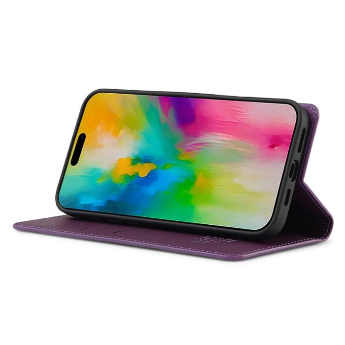 LC.imeeke - LC.IMEEKE L1 Series iPhone 17 Fodral PU Läder - Lila