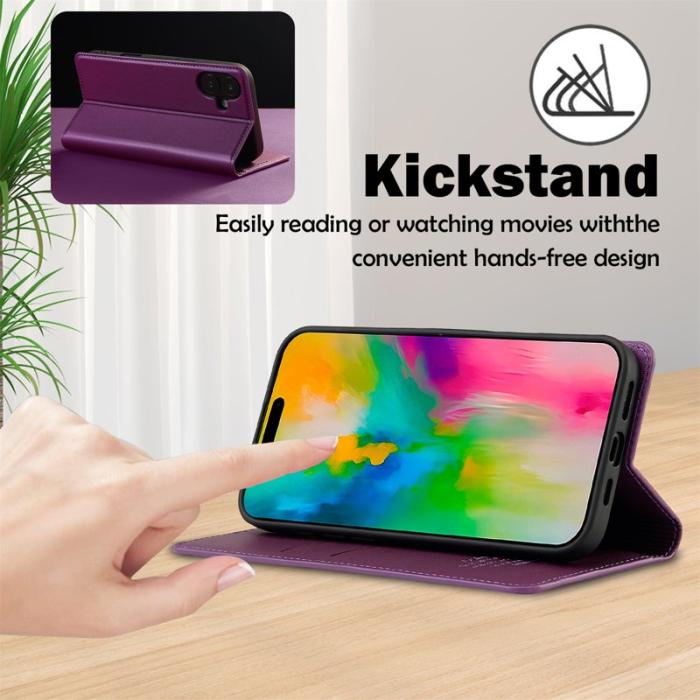 LC.imeeke - LC.IMEEKE L1 Series iPhone 17 Fodral PU Läder - Lila