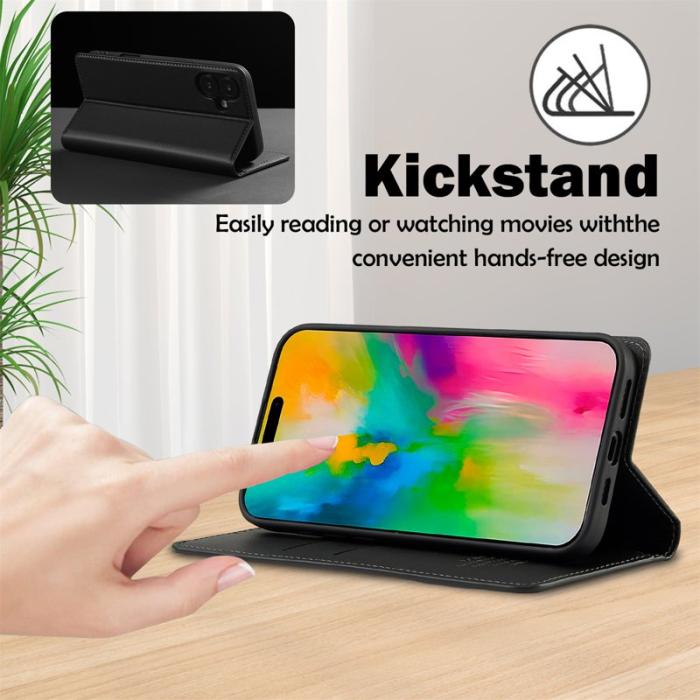 LC.imeeke - LC.IMEEKE L1 Series iPhone 17 Fodral PU Läder - Svart